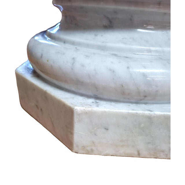 White Marble Neoclassical Pedestal For Sale - Image 15 of 16