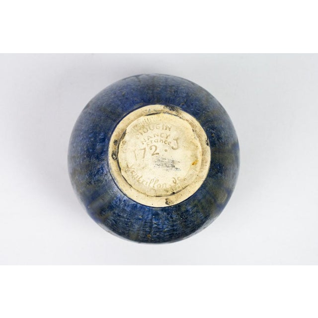 Art Deco Round Glazed Model 172J Stoneware Vase with Stylized Bestiary Frieze of Birds, Fish, and Fruit by Mougin Nancy & Gaston Ventrillon, 1925-1930 For Sale - Image 10 of 11