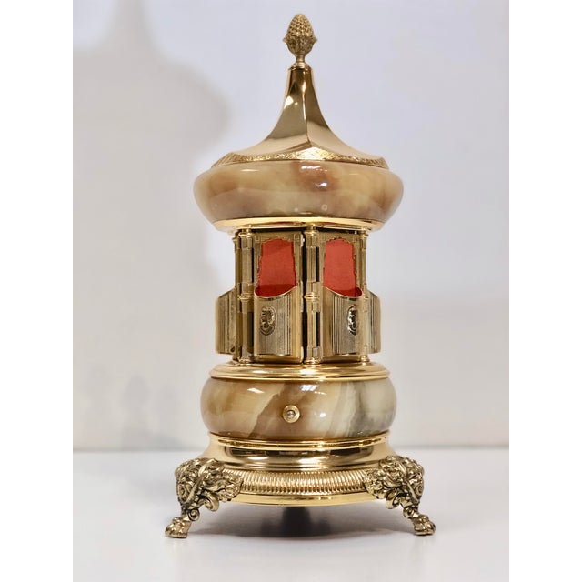 Vintage MidCentury Brevettato Gold Gilded Cigarette & Lipstick Holder