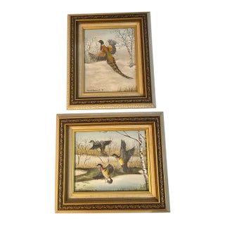 Howard Hopkins Jr 2003 Acrylic on Board Birds Paintings - Set of 2 For Sale