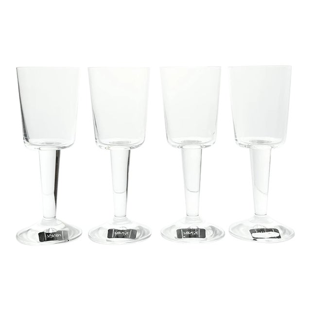 Mikasa “Avalon” Set of 4 Clear Wine Glasses For Sale