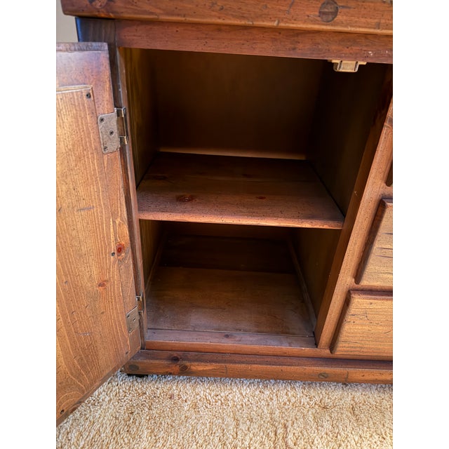 Vintage Young Hinkle "Ship Ahoy" Credenza Dresser With Bookshelf Hutch For Sale - Image 4 of 10