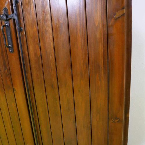 Rustic Pine Double Slatted Door with Hardware For Sale - Image 4 of 11