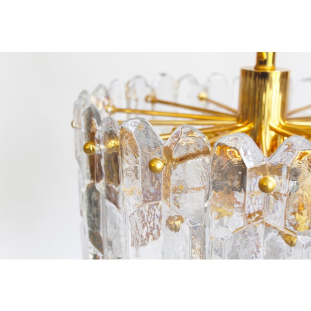 Metal Murano Glass and Brass Palazzo Chandelier by Kalmar, Austria, 1970s For Sale - Image 7 of 13