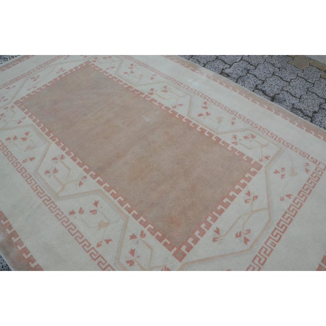 Off White Turkish Handmade Area Rug For Sale - Image 6 of 11