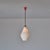 Italian Brass Pendant Lamp with Opaline Glass Shade and Red Canopy, 1950s For Sale - Image 6 of 8