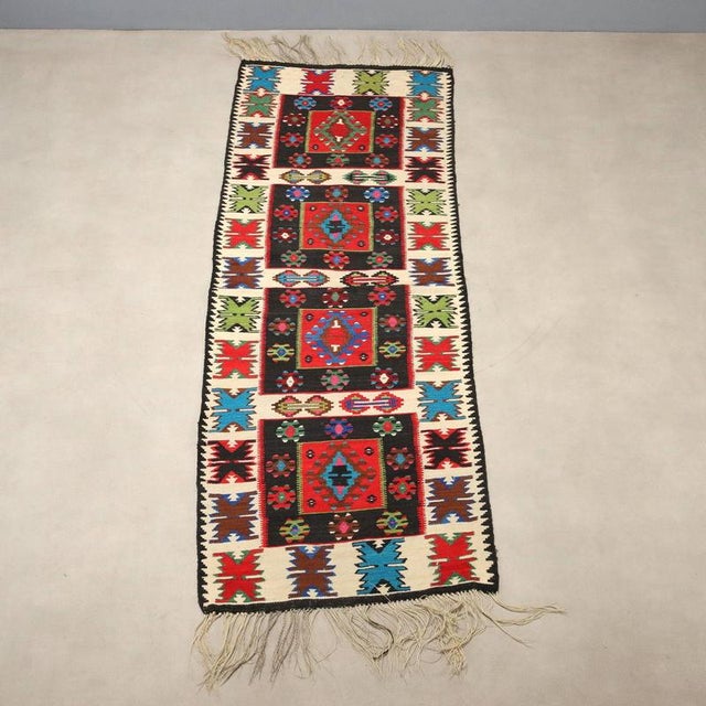 Vintage Kilim Rug in Wool For Sale - Image 3 of 9