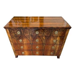 Antique Biedermeier Chest of Drawers in Walnut Veneer, 1820s For Sale