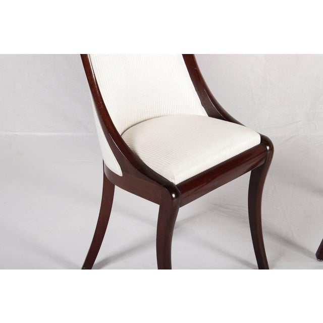 Antique Empire Style Mahogany Gondola Chairs with Gilded Bronze Appliqués, 1820, Set of 2 For Sale - Image 10 of 18