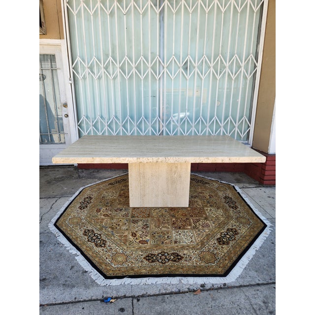 1970s Italian Travertine Dining Table For Sale - Image 10 of 11