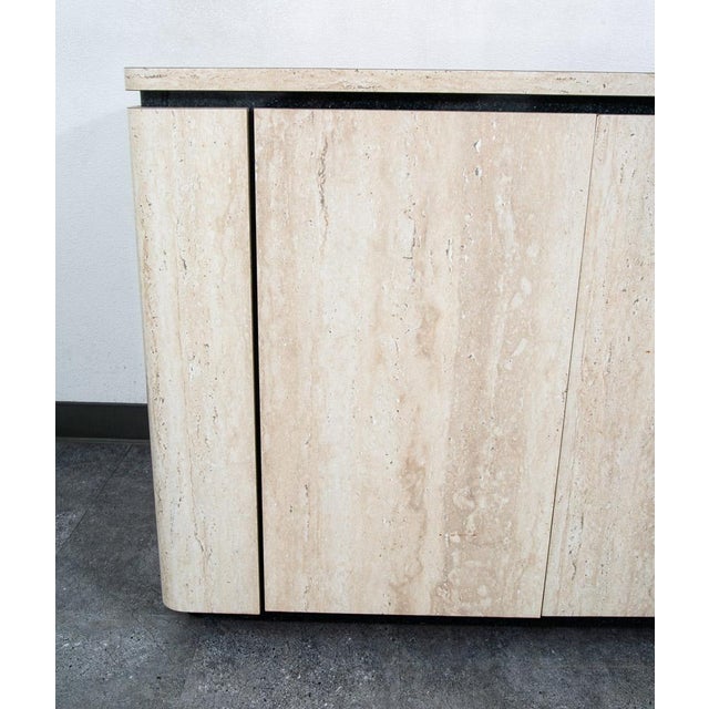 Paper Mid Century Modern Credenza Sideboard Custom Stone Faux Marble 1980s 70s Drawers For Sale - Image 7 of 12