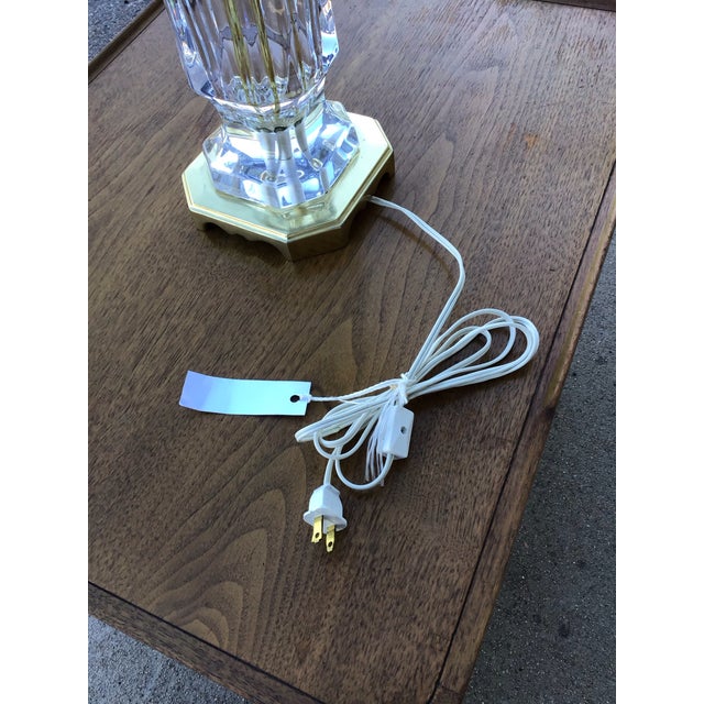 Art Deco Table Lamp by Cofrac Art Verrier, Clear Crystal & Brass, France, 1970s For Sale - Image 11 of 12