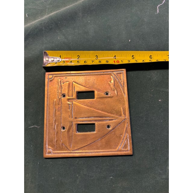 Boho Chic 1990s Sailboat Brass Light Switch Cover For Sale - Image 3 of 5
