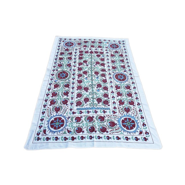 Handmade Pomegranate Tree Desing Crochet Suzani Tapestry For Sale In Portland, ME - Image 6 of 6