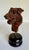 Brown Vintage Hand-Painted Dog Terrier Bust on Stand by Arte Romera, Made in Spain For Sale - Image 8 of 11