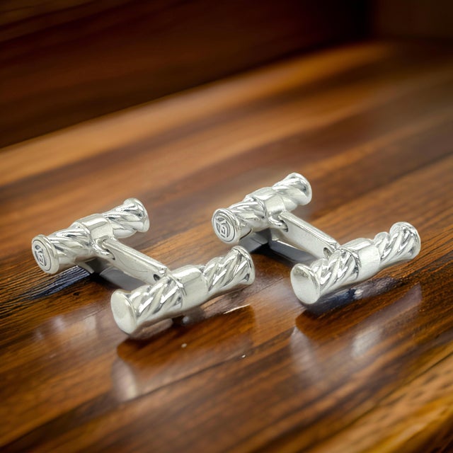1990s Pair of David Yurman Estate Men Cufflinks Sterling Silver For Sale In New York - Image 6 of 8