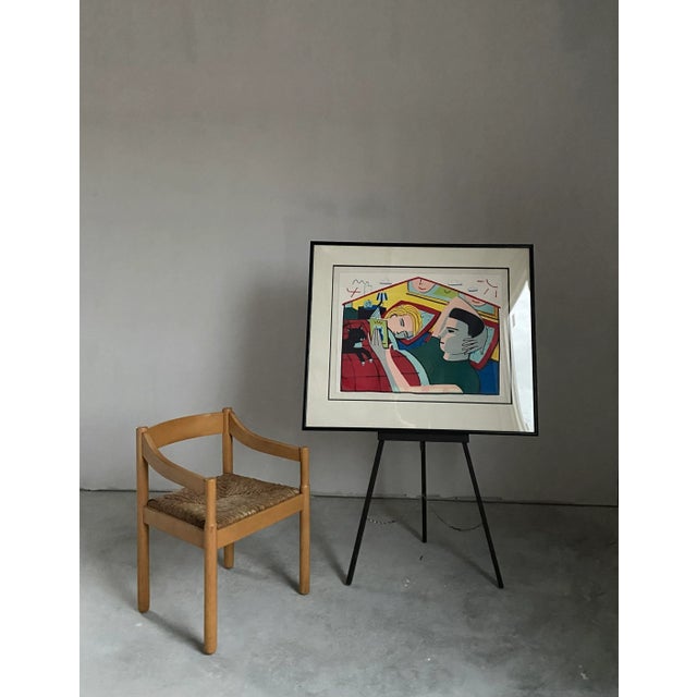 Francois Boisrond "Couple Reading in Bed" Signed Large Lithograph For Sale - Image 6 of 10