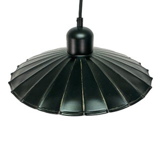 Late 20th Century Boho Chic Lily Pad-Umbrella Style Scalloped Pendant Lighting. For Sale