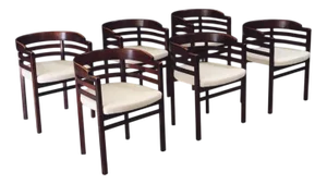Mid-Century Modern Curved Dining Chairs, Italy, 1970s, Set of 6