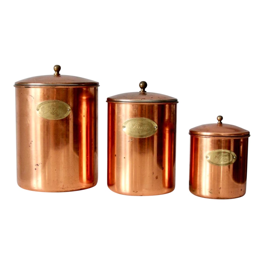 Vintage Copper Kitchen Canisters Set of 3 Chairish