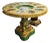 Rococo Round Dining Table With Gold Details & Green Finish For Sale