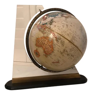 1970's World Globe With Acrylic Stand