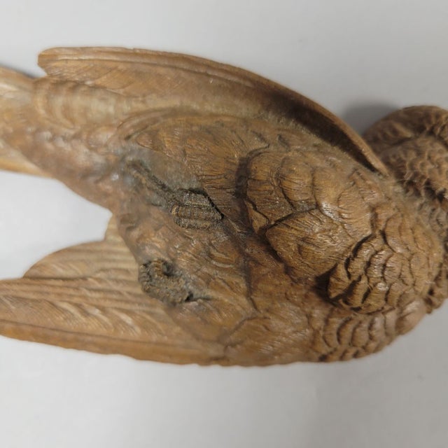 Wood E Lynn Forehand Small Bird Carving Sculpture Figurine For Sale - Image 7 of 9
