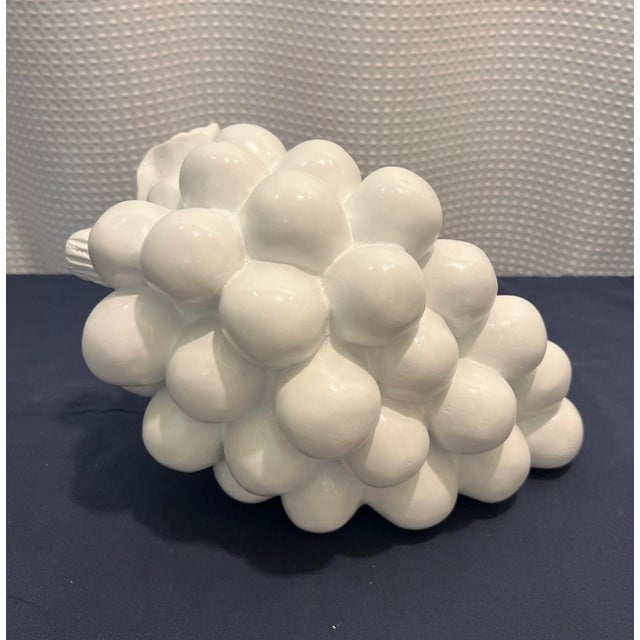 Late 20th Century Vintage Boho Chic Monumental White Laquered Grapes - Newly Painted For Sale - Image 5 of 10
