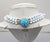 Mid-Century Modern Vintage Signed Hattie Carnegie 3-Strand White Beaded Faux-Turquoise Necklace For Sale - Image 3 of 8