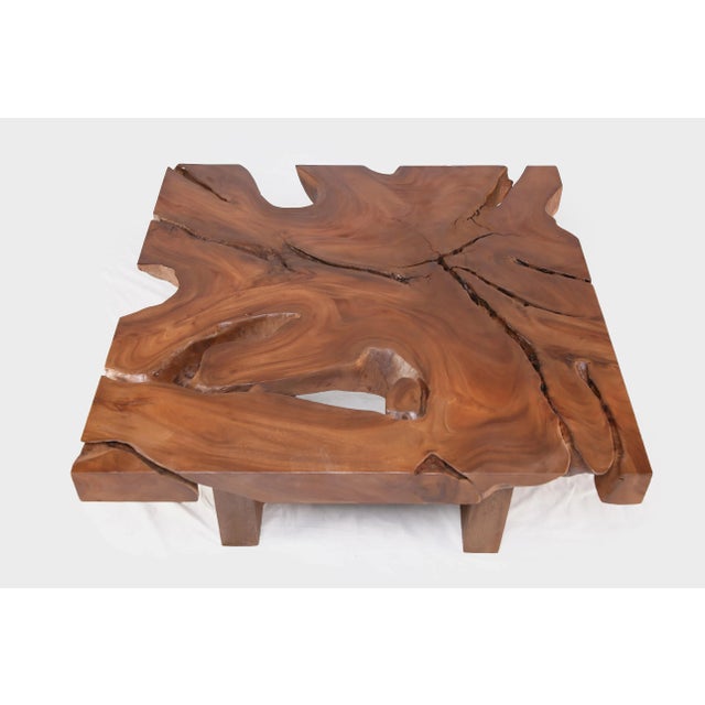 Square Living Edge Coffee Table 42 For Sale In Greensboro - Image 6 of 6