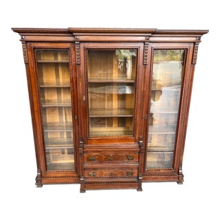 Eaastlake Victorian Bookcase With 3 Doors For Sale