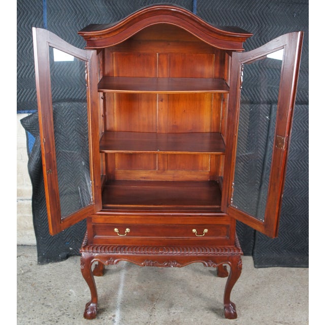 Mahogany Chippendale Ball & Claw Curio Display Bookcase China Cabinet For Sale - Image 4 of 12