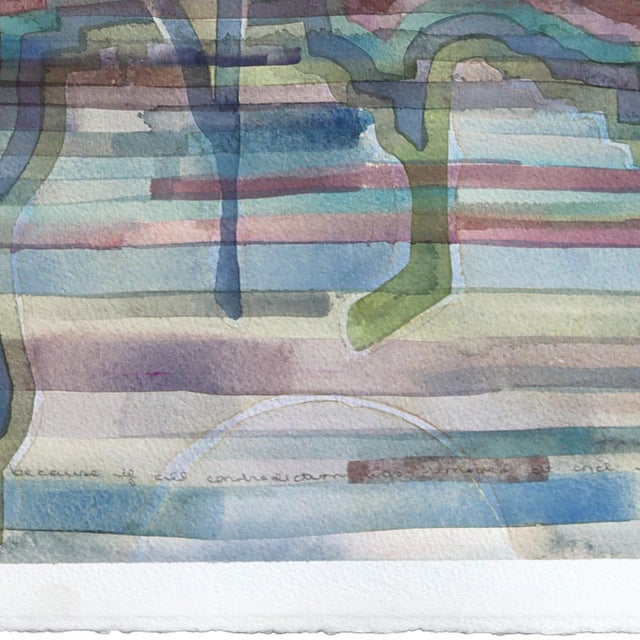 Mono Lake - Abstract Muted Colorful Landscape Nature Painting on Paper Original Artwork by Heidi Lowell For Sale In Los Angeles - Image 6 of 7