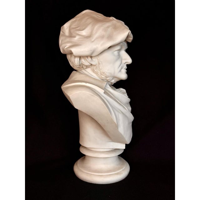 Rare EXTRA LARGE Antique Parian RICHARD WAGNER Bisque Portrait Bust Statue R.&L. For Sale - Image 12 of 16