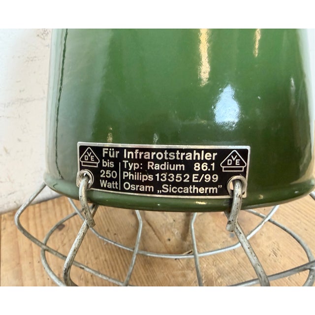 Industrial Green Enamel Cage Pendant Lamp from Philips, 1960s For Sale - Image 15 of 16