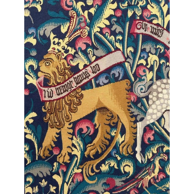 French Medieval Style Tapestry, 1940s For Sale - Image 3 of 16