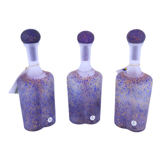 Renate Stock for Kosta Boda Sweden Sea Glasbruk Art Glass Bottle For Sale