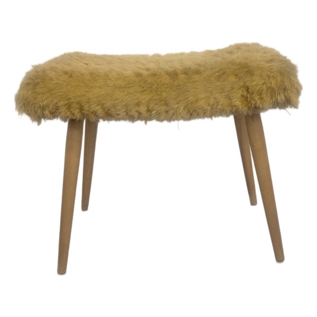 Mid-Century Modern Pouffe in Yellow, 1960s For Sale