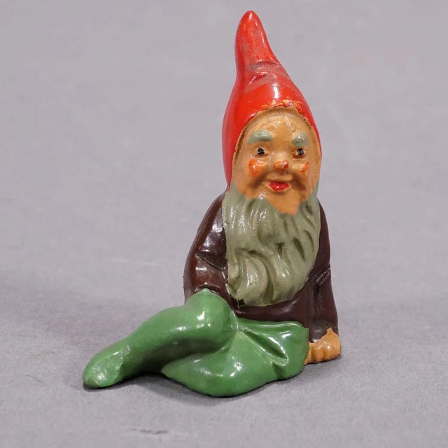 Five Tiny Terracotta Garden Gnomes, Germany Ca. 1950s For Sale - Image 4 of 8