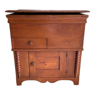 Antique Early American Pine Storage Cabinet For Sale