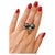 Baroque Bochic “Orient” Vintage South Sea Pearl & Fancy Sapphires Ring Set 18K Gold & Si For Sale - Image 3 of 9