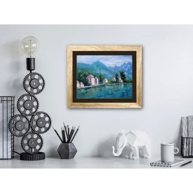 Lake Como Italy Original Oil Painting Landscape Wall Decor For Sale In Reno/Lake Tahoe - Image 6 of 12