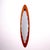 Italian Oval and Convex Teak Mirror, 1950s For Sale - Image 9 of 9
