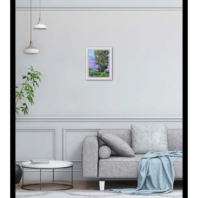 Contemporary Eucalyptus Tree, Impressionist Oil Painting Landscape For Sale - Image 3 of 7