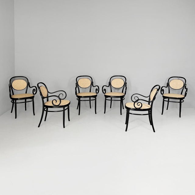 Italian Chairs in Straw and Wood for Sautto and Liberale, 1930s, Set of 6 For Sale - Image 13 of 13