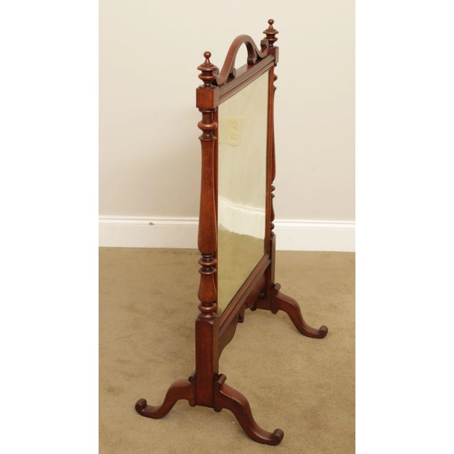 Late 19th Century Antique Victorian Walnut Mirrored Fire Screen For Sale - Image 5 of 13