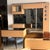 Italian Modern Dry Bar Unit with Mirror, Brass Accents and Stools, 1970s, Set of 3 For Sale - Image 12 of 15