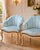 Sky Blue 1980s Artisan Louis XV Gold Beech Blue Side Chairs-Pair For Sale - Image 8 of 11