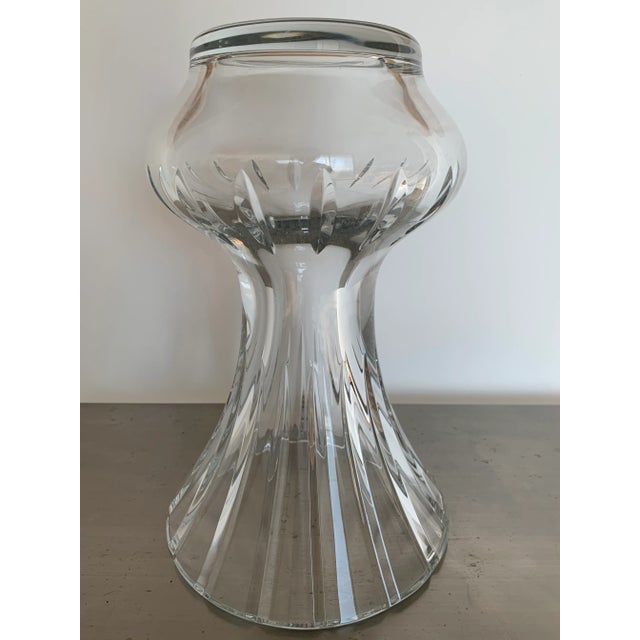 Transparent Vintage Large Baccarat Flared Crystal Vase With Deep Cut Fluted Sides For Sale - Image 8 of 13