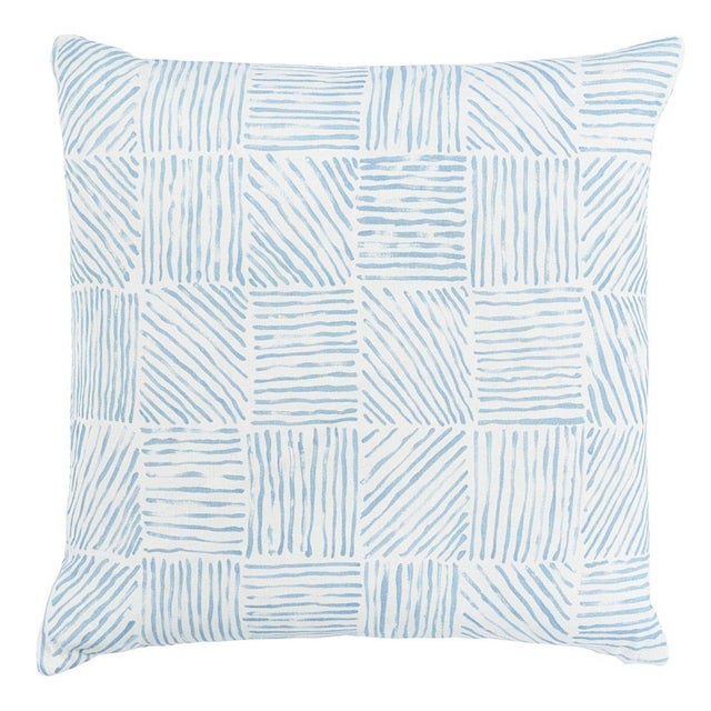 This pillow features Katama by Caroline Z Hurley for Schumacher with a Knife Edge finish. Designed by artist Caroline Z...